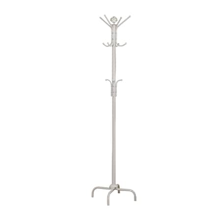 MONARCH SPECIALTIES Coat Rack, Hall Tree, Free Standing, 12 Hooks, Entryway, 70"H, Bedroom, Metal, White, Contemporary I 2006